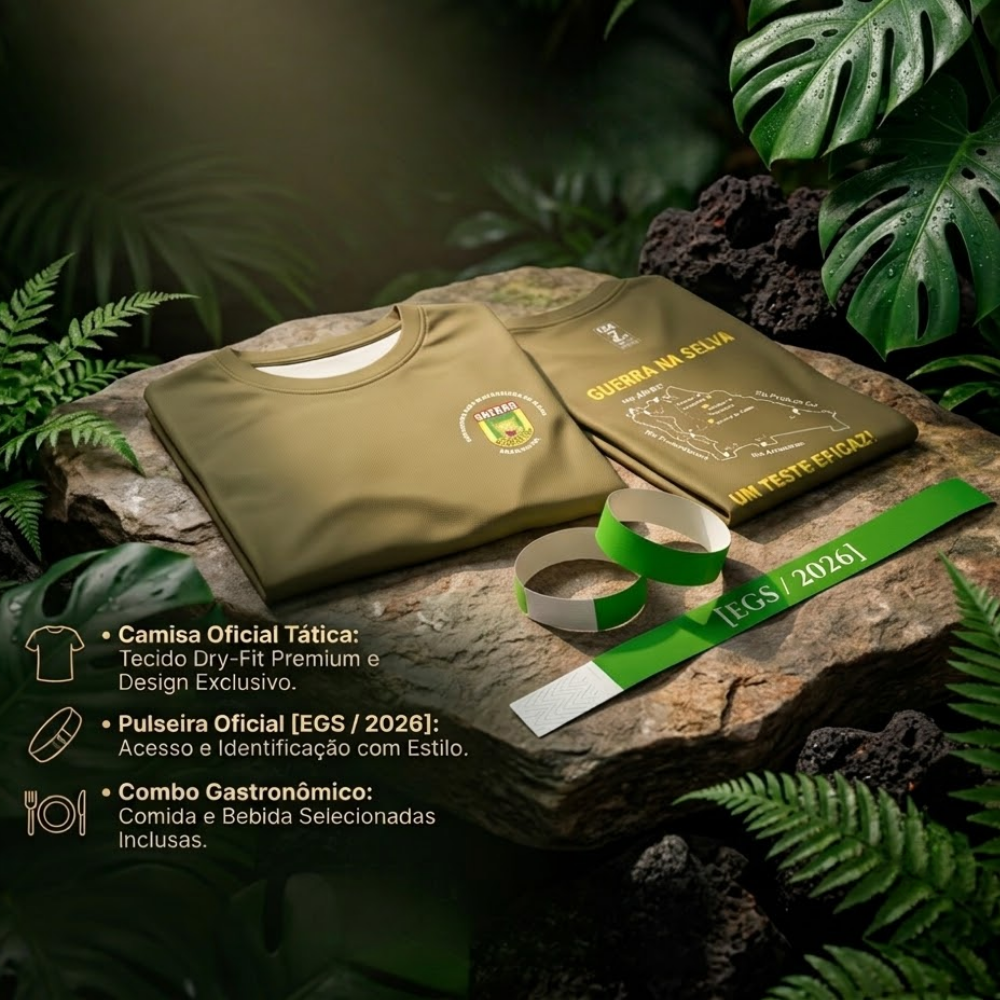 Combo Oficial EGS 2026 (+18) — Camisa Tática + Pulseira Verde VIP + Comida & Bebida Liberadas